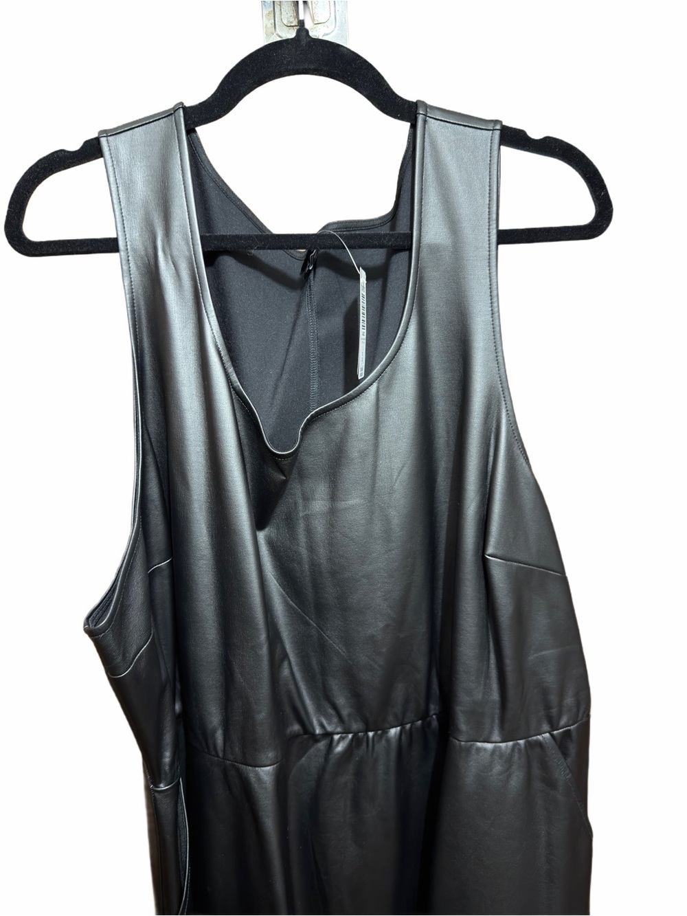 Torrid Size 5 Black PU Leather Midi Dress with Pockets Nwt (2020)